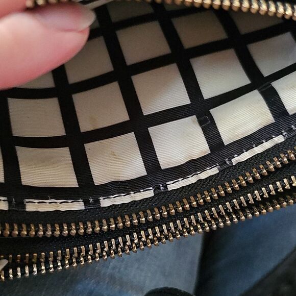 Kate Spade Bag Leather Black 3 Compartments 2 Zip Goldtone Hardware - Picture 11 of 13